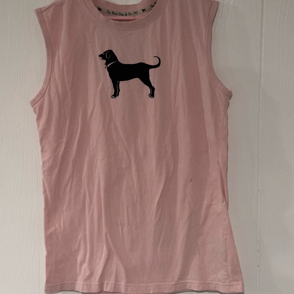 The Black Dog Pink Sleeveless Shirt with Black Graphic